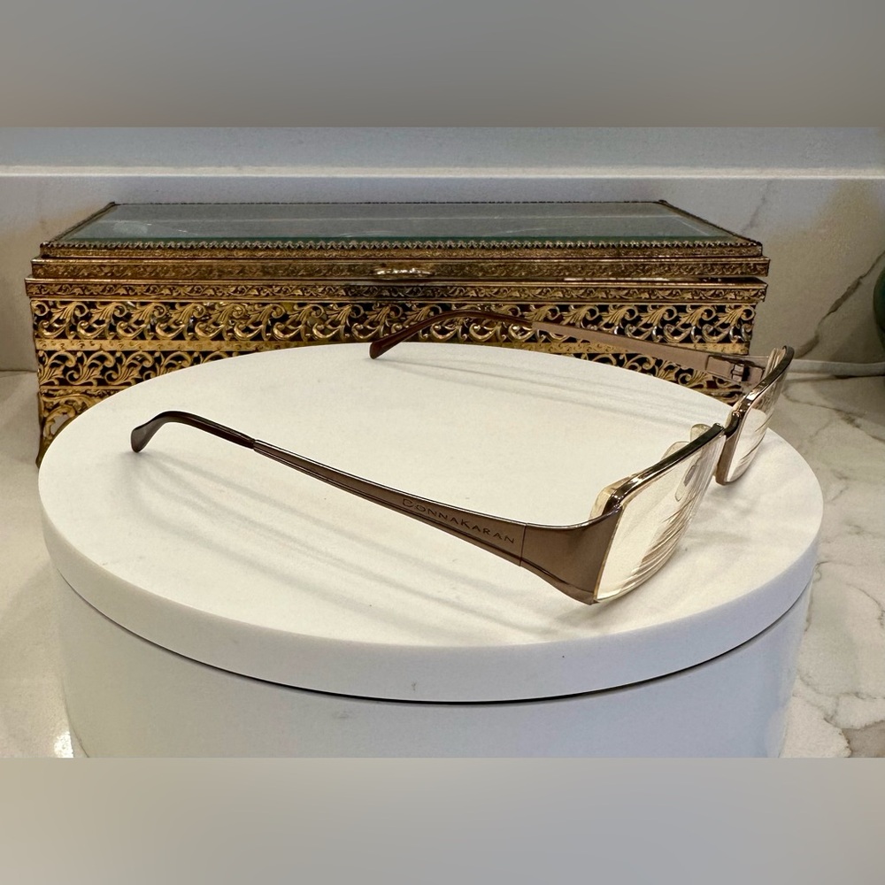 Donna Karan - Rx - Copper/Bronze-Toned Metal Eyeglass Frames - EUC